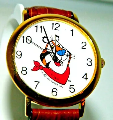 Kellogg Tony The Tiger Watch /new Battery Brown Band (129 ) • $42