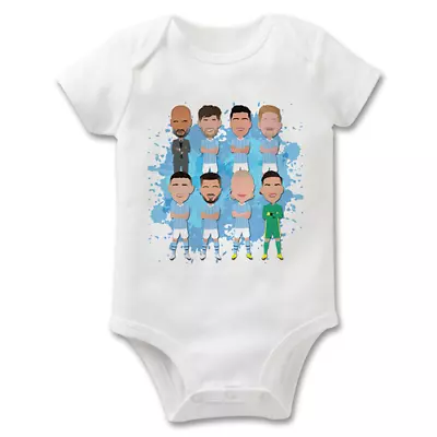 City 2023-24 Vector Heroes Baby Grow Vest 0-9 Months Unofficial Manchester Gift • $14.91