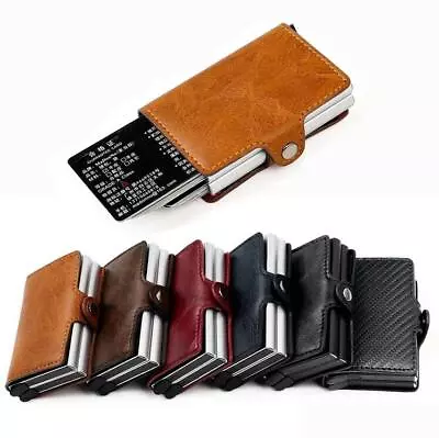 Antitheft Men ID Bank Credit Card Holder Double Rfid Blocking Wallet Security • $21.85