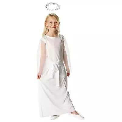 Children's White Angel Halo Christmas Nativity Festive School Play Costume Dress • £8.98