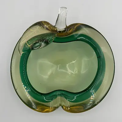 Vintage Murano Style Blown Glass Apple Dish • $40