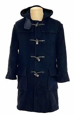 Vintage Montgomery By Tibbett Duffle Coat 40 Navy Blue Horn Toggle England • $149