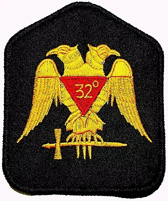 Masonic 32 Degree 32nd Scottish Rite Embroidered Emblem Patch (Black) FAST SHIP • $6.99