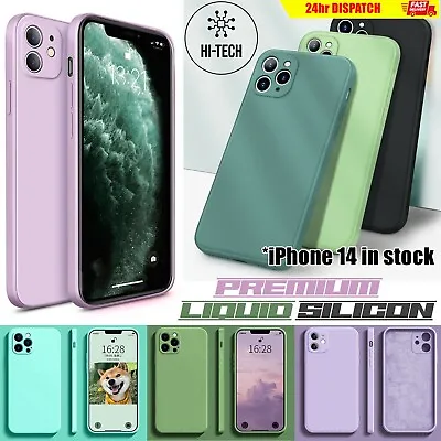 $7.95 • Buy Shockproof  IPhone 14 13 12 11 Pro Max XR XS X Case Liquid Silicone Square Cover