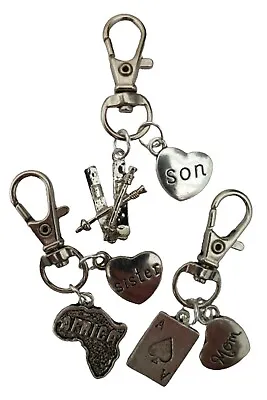 LOBSTER CLASP FAMILY HEART KEYRING Variety Charm Pendant Gift * Huge Choice * • £5.97