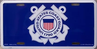 Aluminum Military License Plate U S Coast Guard Emblem NEW • $17.50