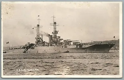 Uss Mississippi Ship Antique Real Photo Postcard Rppc  • $19.99