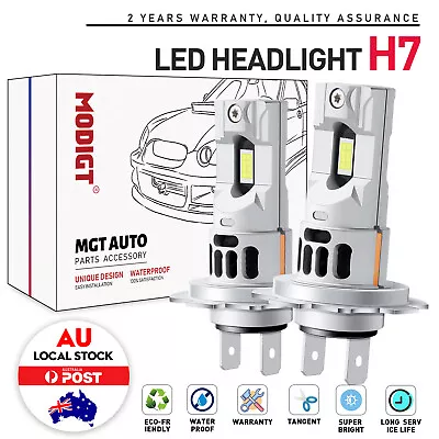 MODIGT LED Headlight 2X H7 Globes 22000LM White Bulbs For Volvo C30 C70 V50 V70 • $47.79