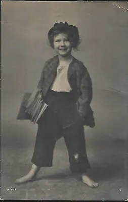Cute Newsy Girl UK Monochrome Postcard - Mailed Ashton Under Lyne Aug 11 1911 • $4.88