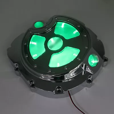 $117.72 • Buy Chrome W/ Green LED Engine Clutch Cover For 2006-2014 Kawasaki Zx14R ZZR 1400 Ri