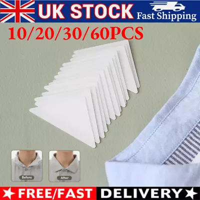 10/30/60Pcs PVC Collar Anti-Warping Edge Shaper No Curl Collar Shirt Extenders • £4.25