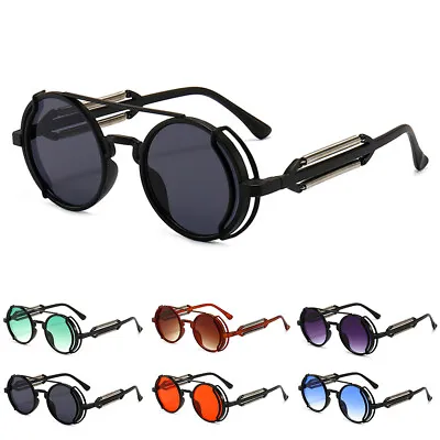 $9.67 • Buy Steampunk Gothic Vintage Sunglasses Retro Punk Designer Round Circle Glasses
