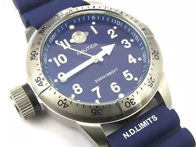 Gents Oversize Nautica A10015 Sapphire Glass Divers Watch - 200m • £149.95