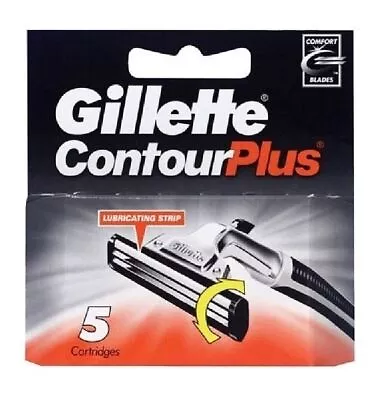 GILLETTE Contour Plus Spare Parts Blades X5 - 9300627022081 • $23.76