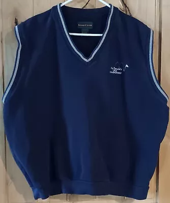  Izod Navy McDonald's LPGA Championship V-Neck Sweater Vest XL EUC • $19.99