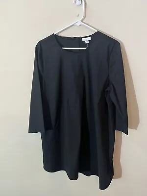 Womens NEW NWT J Jill Black Long Tunic Top Shirt Asymmetrical Hem Sz Large L • $17.99