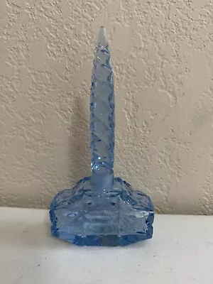 Vintage Czech Irice Blue Glass Or Crystal Perfume Bottle • $75