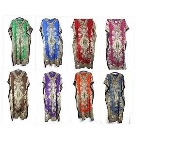 $18.93 • Buy Long Kaftan Dress Hippy Boho Maxi Plus Size Women Caftan Tunic Dress Night Gown