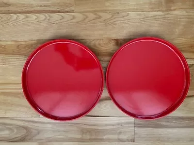 Vintage Heller Design Massimo Vignelli Plates Red Set Of 2 MCM Melamine 9.75  • $13.75