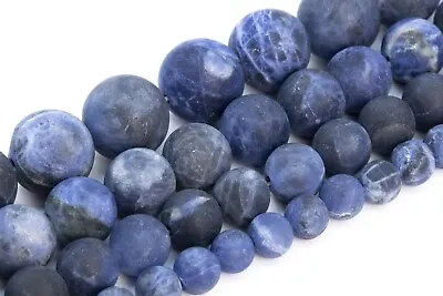 Natural Matte Blue Sodalite Beads Grade AAA Round Loose Beads 4/6/8/15-16MM • $4.15