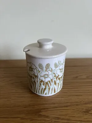 Vintage Hornsea Pottery White Fleur Jam/Conserve Pot With Lid • £5