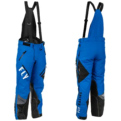 New Fly Racing SNX Pro SB Snowmobile Snow Bib Pants Winter Blue Size Large Bike • $89.85