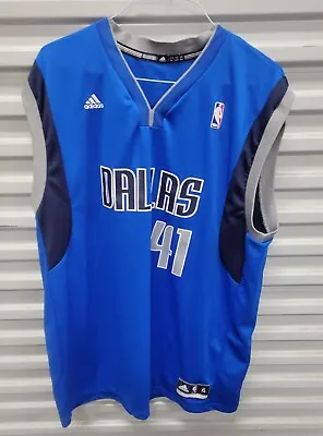 Adidas NBA Dallas Mavericks Dirk Nowitzki 41 Mens Jersey Size XL Blue • $25