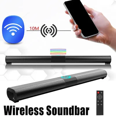 Surround Sound Bar Speaker System Wireless BT Subwoofer TV Home Theater & Remote • £30.39