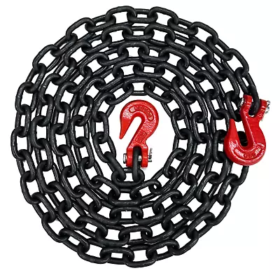 Falcon Cargo 5/16 X12' G80 Tow Chain Transport Binder 4500LB Grab Hooks Tie Down • $37.99