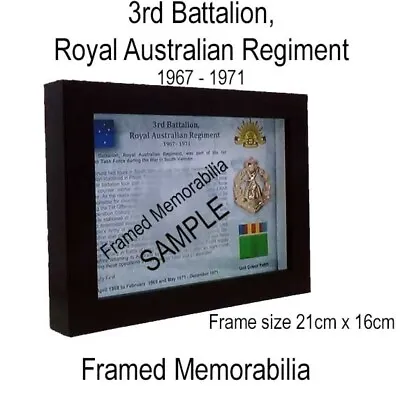 3rd Battalion Royal Australian Regiment (3 RAR) Vietnam - Framed Memorabilia • £46.68