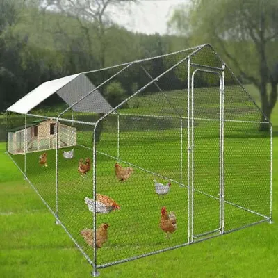 £77.36 • Buy Large Metal Cages Chicken Run Coop Walk In Enclosure Rabbit Ducks Hen Poultry
