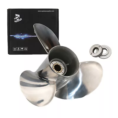 Boat Propeller 10 3/8x13 For Mercury Outboard 25-75HP 13 Spline Stainless Steel • $239.50