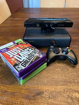 Microsoft Xbox 360 S 4GB Console Bundle Kinect Controller Cords With 5 Games • $85