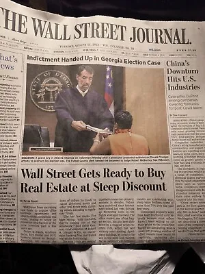 $8 • Buy The Wall Street Journal Tuesday August 15 2023. Indictment Handed Over In...