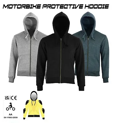 Boys Motorcycle Motorbike Fleece Hoodie Grey Jacket CE Removable Armoured Hoody • $49.72