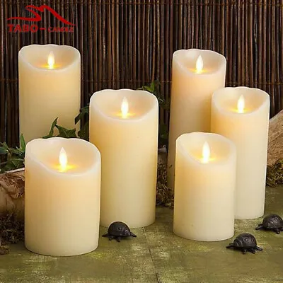 £4.79 • Buy Led White Wax Like Church Candles 3 Sizes Wedding Events Home Decor 