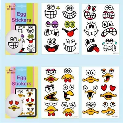 24 Egg Stickers Kids Easter Crafts Activities Funny Face Stickers • £3.25