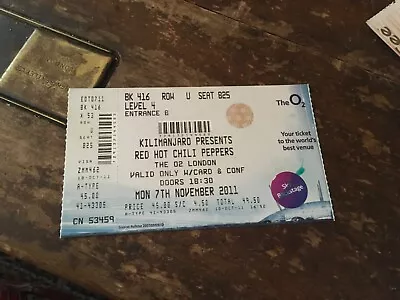 Used Concert Ticket Red Hot Chili Peppers O2  London 2011 • £3