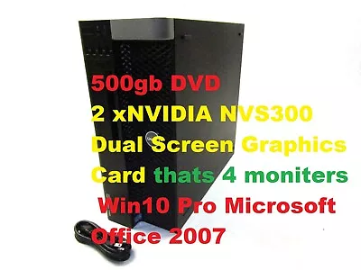 Dell Precision T5600 Computer Intel Xeon E5-2620 2.0ghz 32gb 500gb DVD Win10 Pro • $229.99