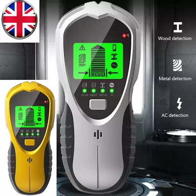 5 In1 LCD Finder Wood Stud Metal Detector Pipe Wire Sensor Electric Wall Scanner • £17.39