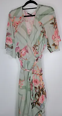 City Chic Womens Size XS/14 Green Floral Sierra Wrap Maxi Dress • $26