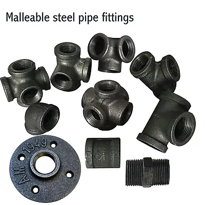 £3.39 • Buy Malleable Cast Iron Pipe Fittings BSP 3/4  Joints Connectors Water Pipe