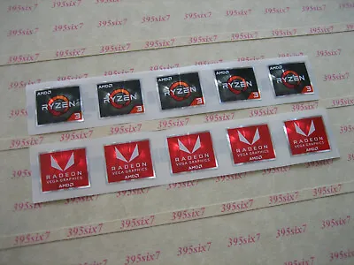 5 Pcs Amd Ryzen 3 Sticker + 5 Pcs Radeon Vega Graphics Amd Sticker • $8.88