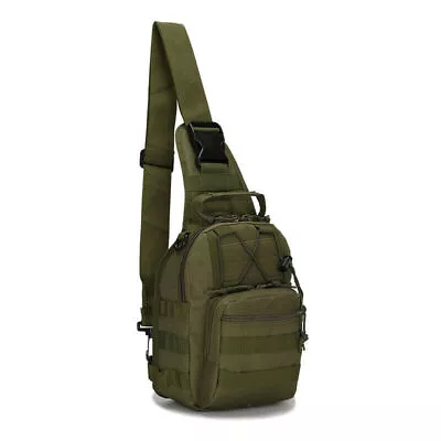 Tactical Sling Chest Pack Bag Molle Pouch Daypack Backpack Military Shoulder Bag • £8.59