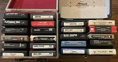 8-Track Tape Lot (22) Fleetwood Mac CCR Elvis Boston Untested / 2 Cases Included • $89.99