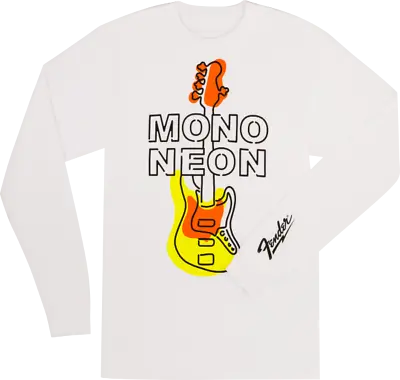 Fender Guitars Mono Neon Geo Bass Long/Sleeve T-Shirt White S SMALL • $29.99