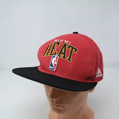 Adidas NBA Miami Heat Baseball Cap Hat Snapback Adjustable Logo Basketball Y2K • £5.59