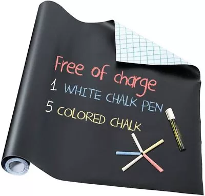 Chalkboard Paper - 1 Roll Vinyl Blackboard Wall Chalk Bord Sticker Giveaway Of • £11.26