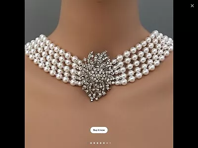 $175 • Buy Audrey Hepburn, Breakfast At Tiffany’s Necklace With Brooch And Earrings