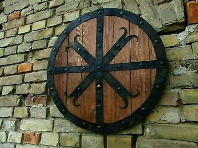 Medieval Wooden Shield Battle Ready Shield For Wall Decoration 24'' LARP • $94.75